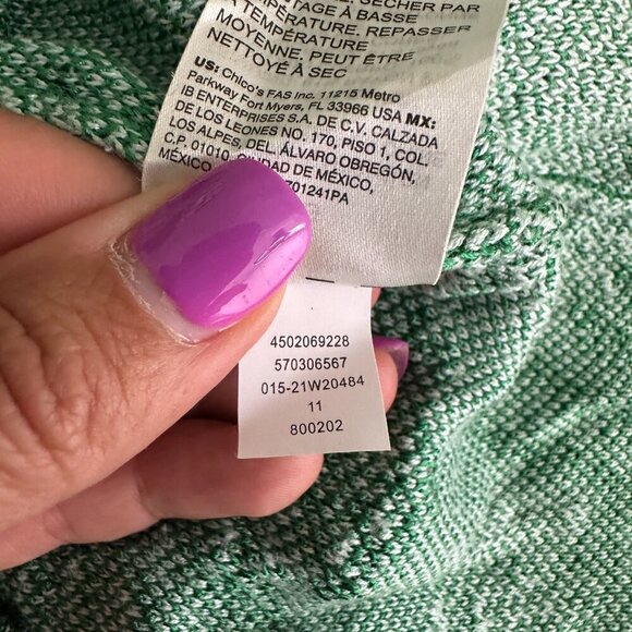 2/$30 White House Black Market Palm Tree Knit Plunge Tank Top Green Large #9984 - Picture 6 of 8